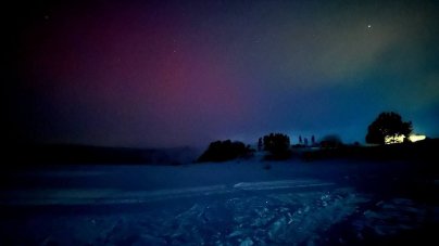 В Приангарье прошедшей ночью наблюдалось полярное сияние                            