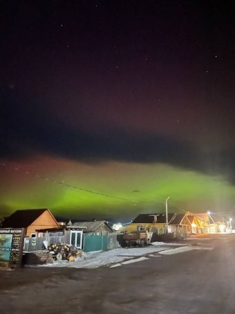 В Приангарье прошедшей ночью наблюдалось полярное сияние                            