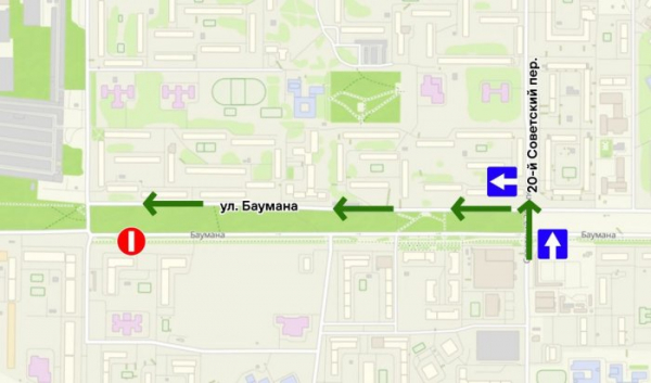 С 6 июля движение на участке улицы Баумана станет односторонним                            
